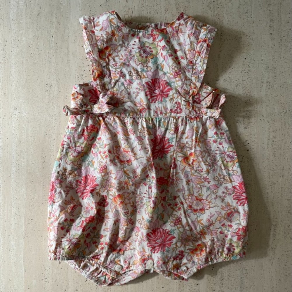 Pink Liberty Print Tartine et Chocolate Baby Cotton Floral Playsuit/Romper 18M